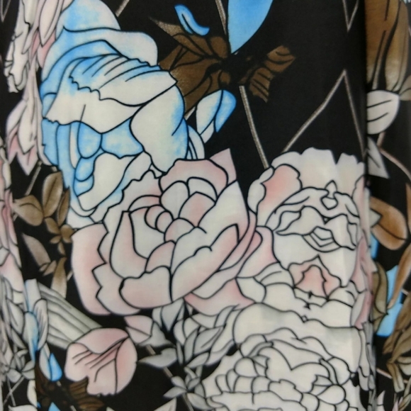 Smocked Strapless Cocktail Party Floral Tea Backless Dress Womens Medium - Picture 5 of 6